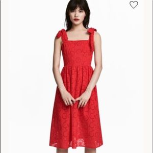Red cotton eyelet sun dress